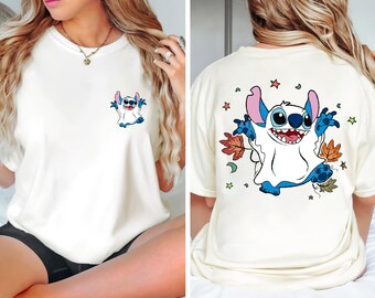 Camiseta Disney Stitch Ghost Halloween, camiseta Disney Trick Or Treat, camiseta unissex Spooky Season, Magic Kingdom, viagem em família Disney, camiseta presente