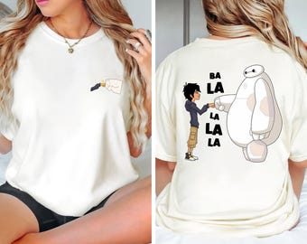 Camiseta de Big Hero 6, sudadera con Baymax y Hiro, camiseta con frase "Ba La La La", regalo divertido para mejores amigos, camisetas de regalo para viajes familiares a Disney
