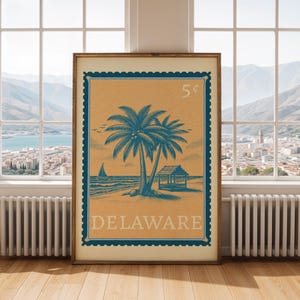Delaware Coastal Travel Art Print: Dewey Beach Travel Poster (Digital Download)