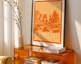 Delicate Arch Utah Print, Arches National Park Poster, Vintage Desert Landscape (Digital Download)