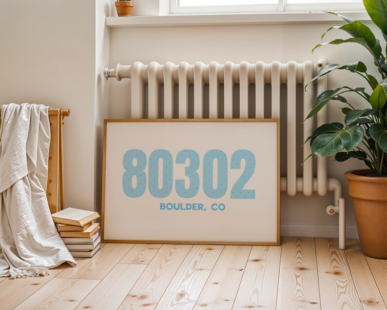 Aangepaste postcodeposter gepersonaliseerde stadsmuurkunst (digitale download) afbeelding 4