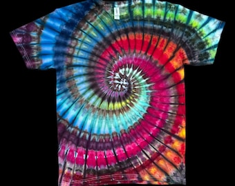 Fire & Ice Spiral  - Handmade Tie Dye Shirt -  Size M