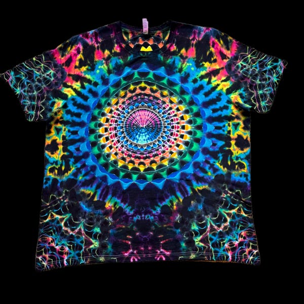 Centre-ville de mandala/peigne en nid d'abeille - Chemise tie-dye faite main - Taille 3XL