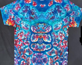 Blue Jellyfish Kenney Style - Handmade Tie Dye Shirt -  Size L