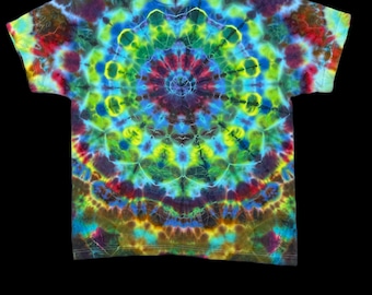 Kaleidoscope Mandala- Handmade Tie Dye Shirt -  Size L