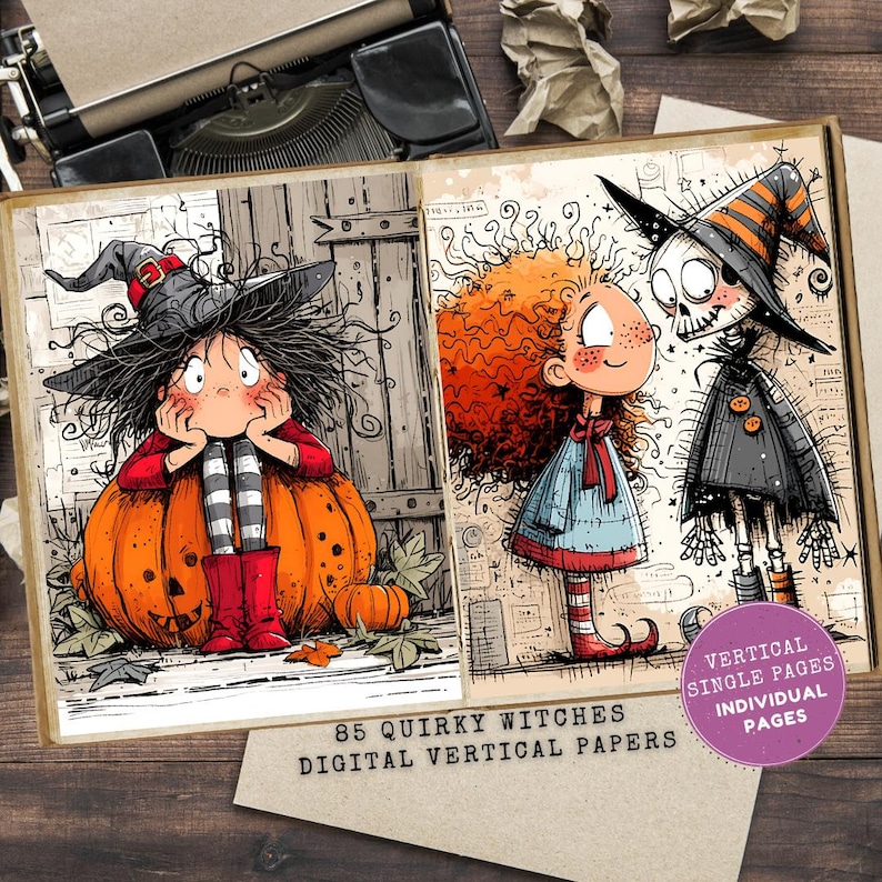 Quirky Witch Junk Journal Kit: Funny Witches Ephemera (digital Download ...