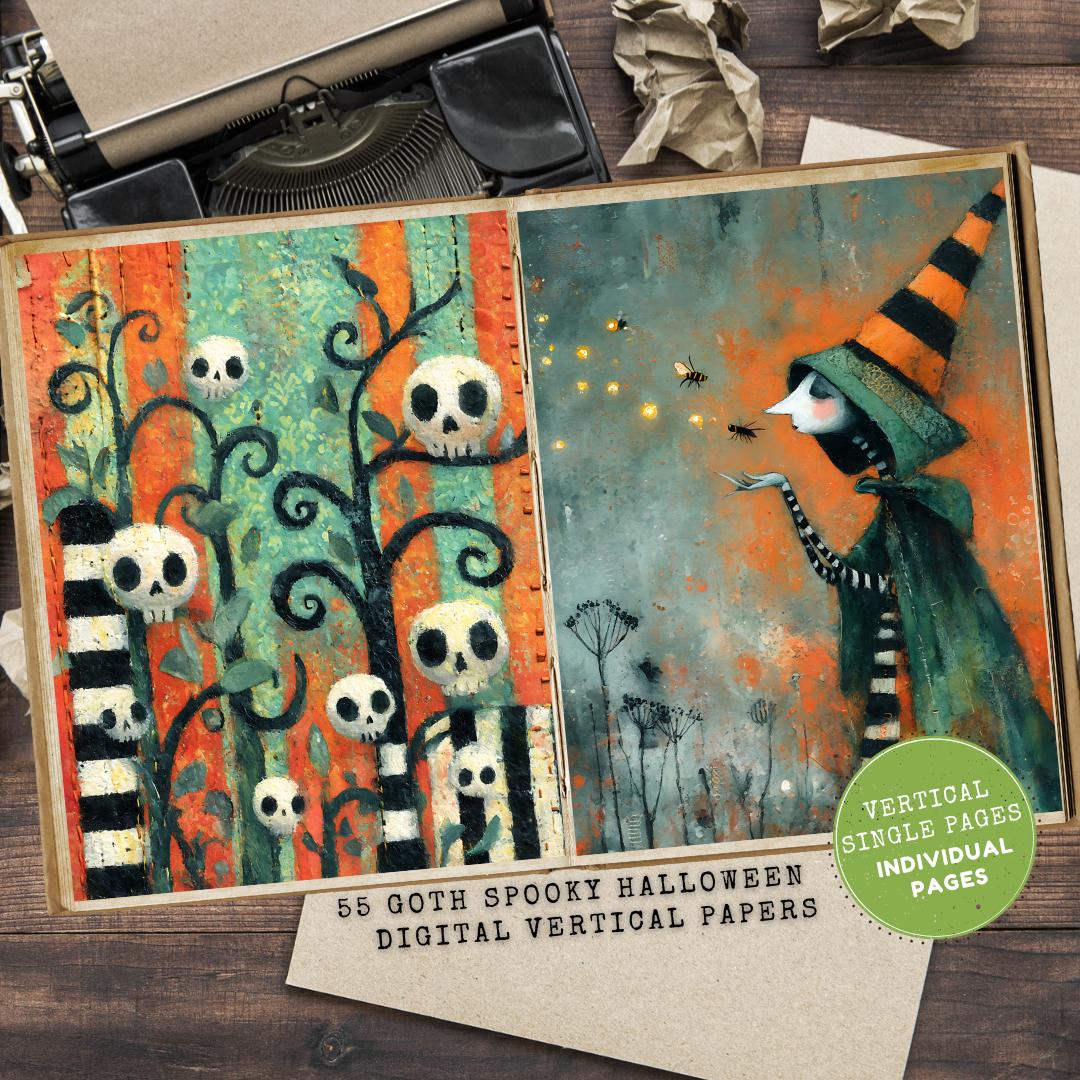 Goth Spooky Junk Journal, Creepy Halloween Printable Pages (digital ...