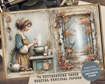 Cottagecore Cabin Junk Journal: Victorian Pastel Cottage Digital Download (Full Letter Size)