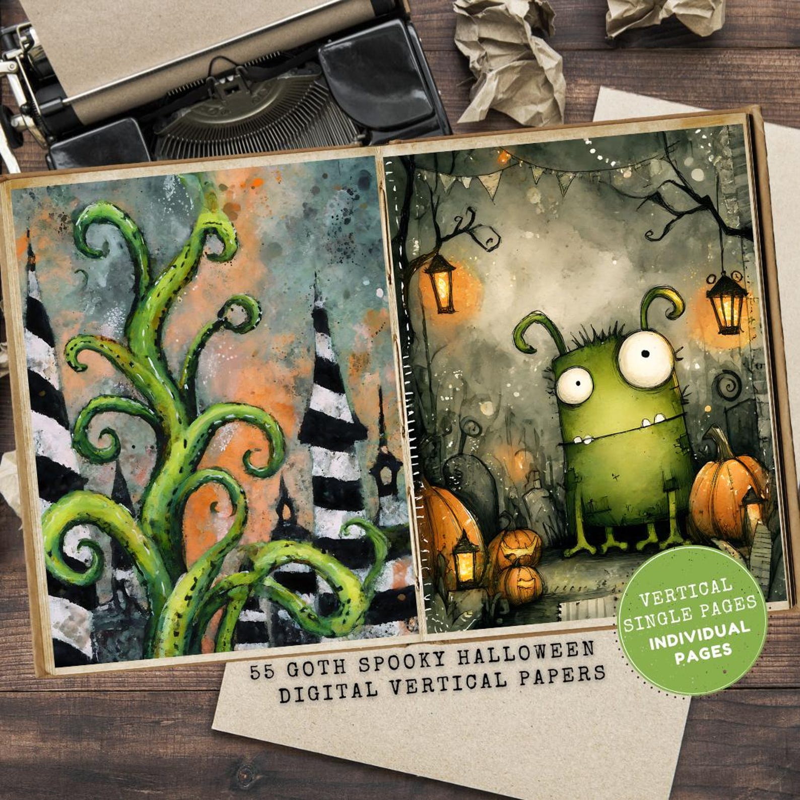 Goth Spooky Junk Journal, Creepy Halloween Printable Pages (digital ...