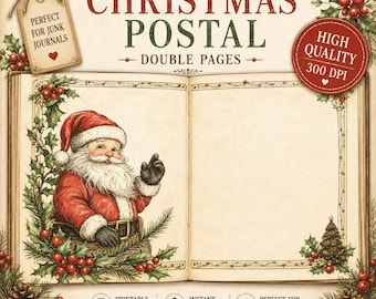 Vintage Christmas Cards & Junk Journal Pages Antique postcard style (Digital Download)