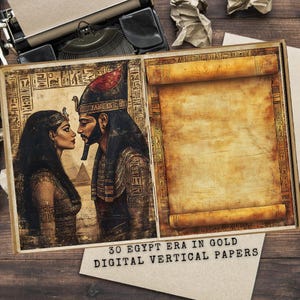 Egyptian Junk Journal Kit: Vintage Ephemera, Scrapbook Pages, Pharaoh Art Pages (Digital Download)