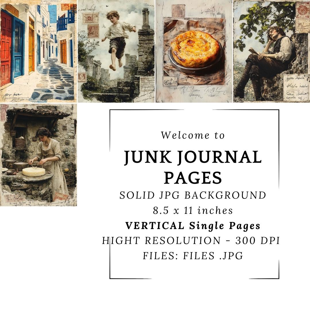 Greece Junk Journal Kit: Vintage Travel Scrapbook Ephemera (digital ...