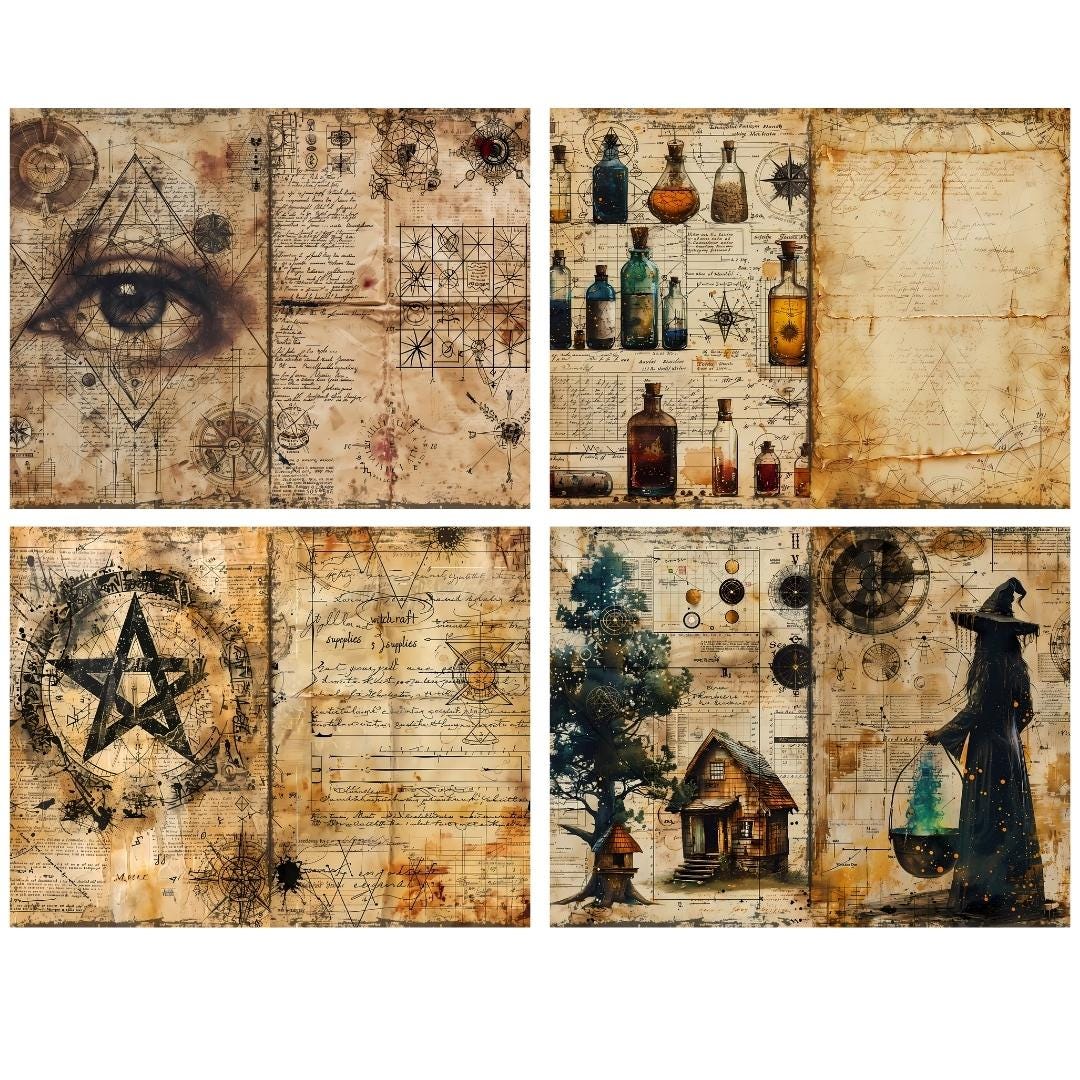 Witchcraft Junk Journal Pages: Mystic Gothic Ephemera (digital Download ...