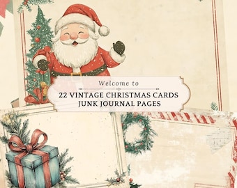 Vintage Christmas Cards & Junk Journal Pages Antique postcard style (Digital Download)