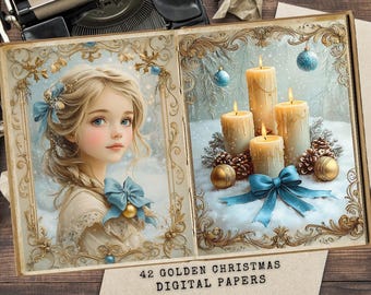 Vintage Christmas Junk Journal Pages: Winter Ephemera (Digital Download)