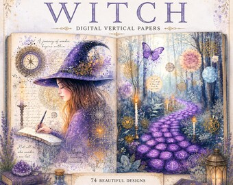 Forest Witch Junk Journal: Witchy Book of Shadows Pages (Full Letter Size)