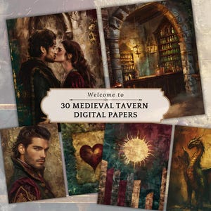 Medieval Tavern Junk Journal Kit: Fantasy Dragon Printable Pages (Digital Download)