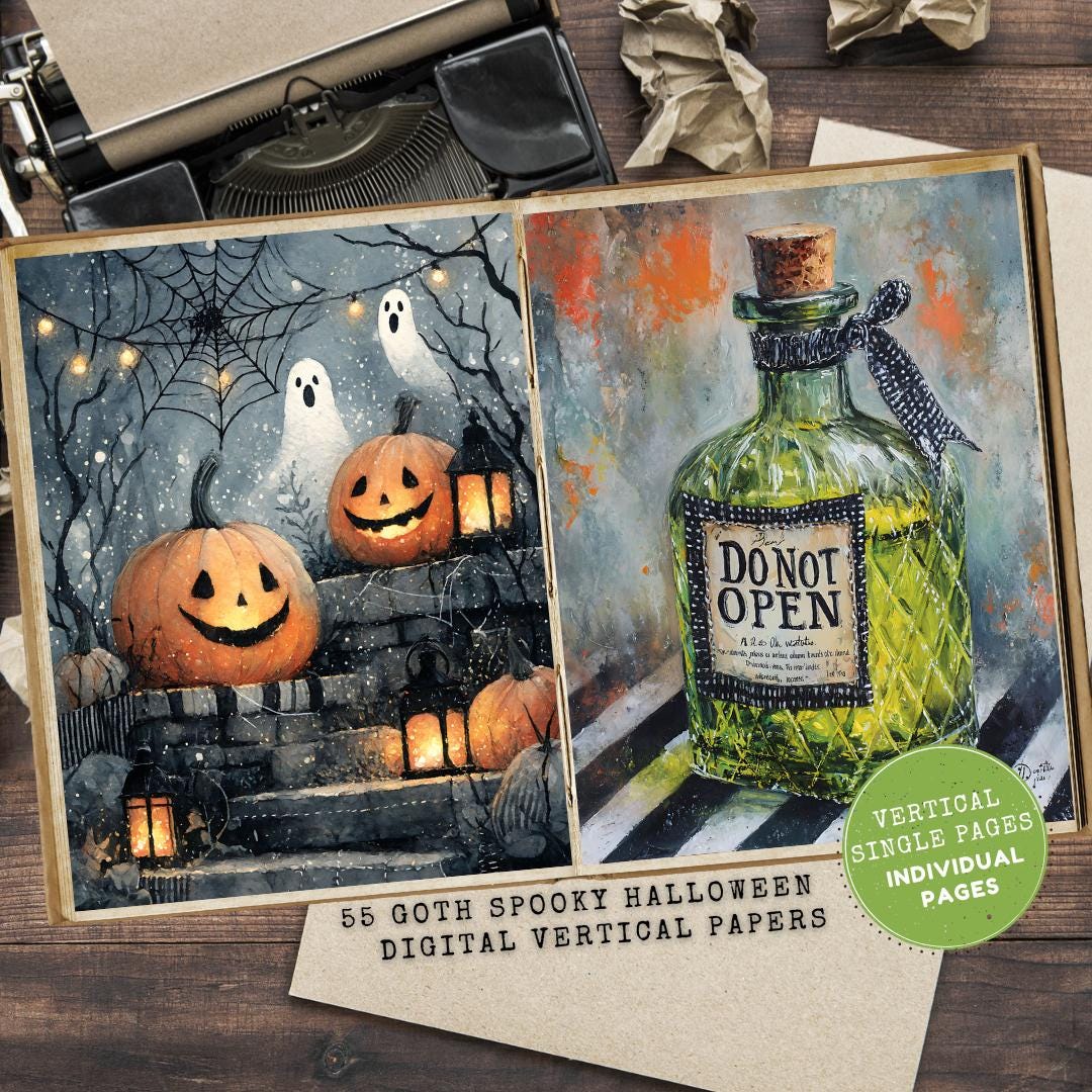 Goth Spooky Junk Journal, Creepy Halloween Printable Pages (digital ...
