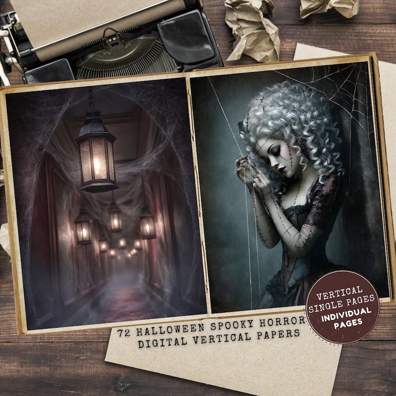 Goth Spooky Junk Journal: Creepy Printable Scrapbook Pages, Dark Horror ...
