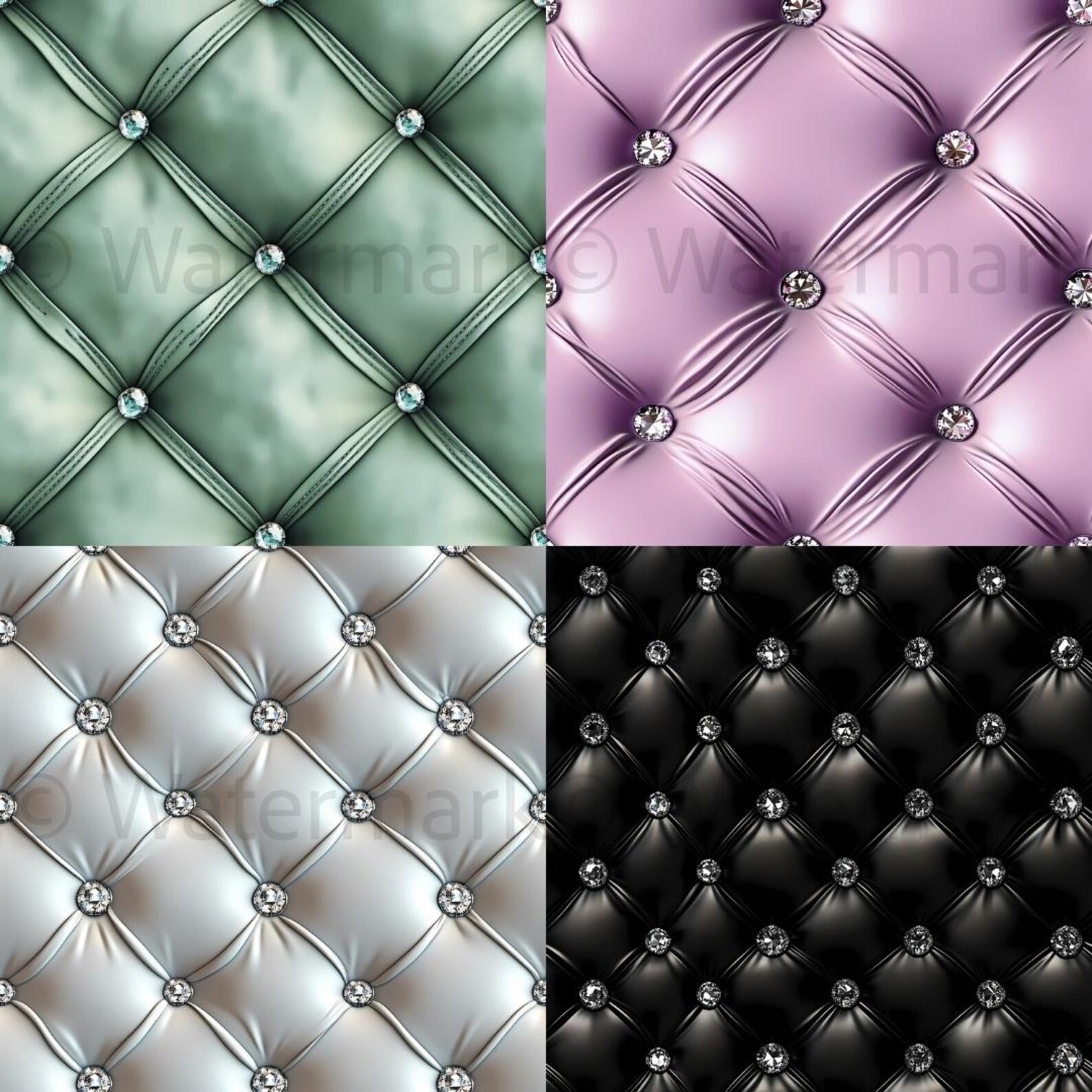 Diamond Tuft Pattern Diamond Tufted Digital Paper: 3D Glam Quilted Backgrounds Seamless ...
