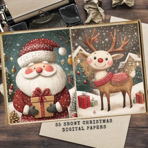 35 Kit diario invernale Junk / Pagine stampabili di Natale / Ephemera / Download digitale / Carta per album / Artigianato / Inverno accogliente / Renna