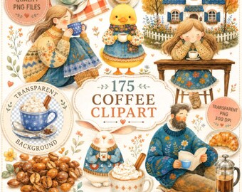 Coffee Clipart PNG: Expresso Watercolor Clip Art (Digital Download, 2.5x2.5 Inches)