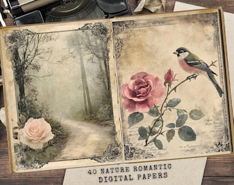 ヴィンテージフラワーエフェメラ：ジャンクジャーナル用のアンティーク