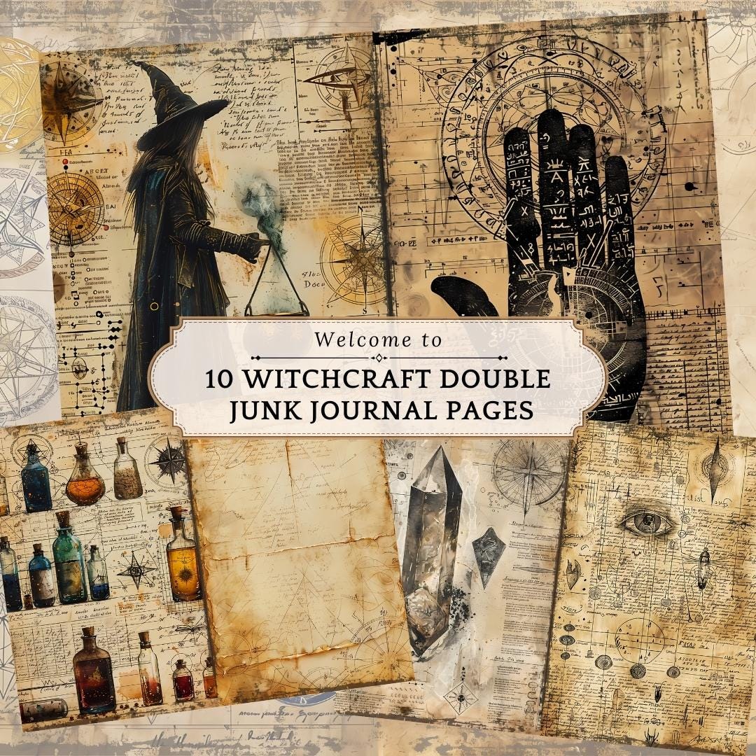 Witchcraft Junk Journal Pages: Mystic Gothic Ephemera (digital Download ...
