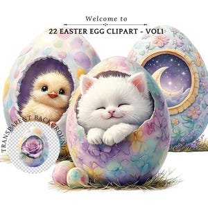 Easter egg Clipart - Rustic Easter Clipart - Boho Easter Scene - Easter Bunny PNG - Digital Download for Crafts - Adorable Bunny and Chick