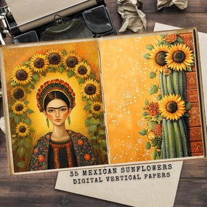 Mexican Sunflower Junk Journal Kit: Printable Ephemera (Digital Download)