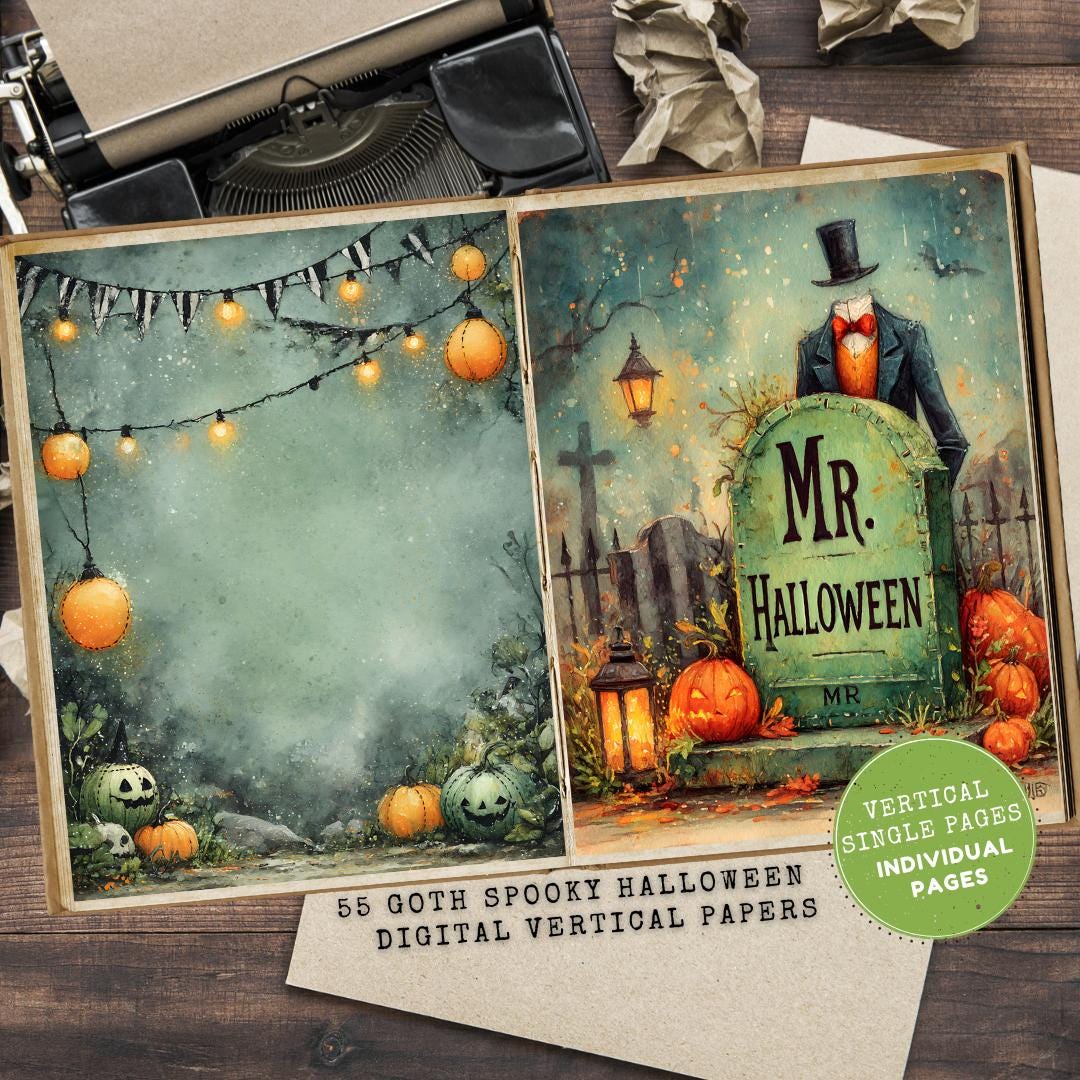 Goth Spooky Junk Journal, Creepy Halloween Printable Pages (digital ...