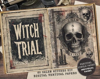 Salem Junk Journal Kit: Vintage Halloween Ephemera, Gothic Witchery Papers (Digital Download)