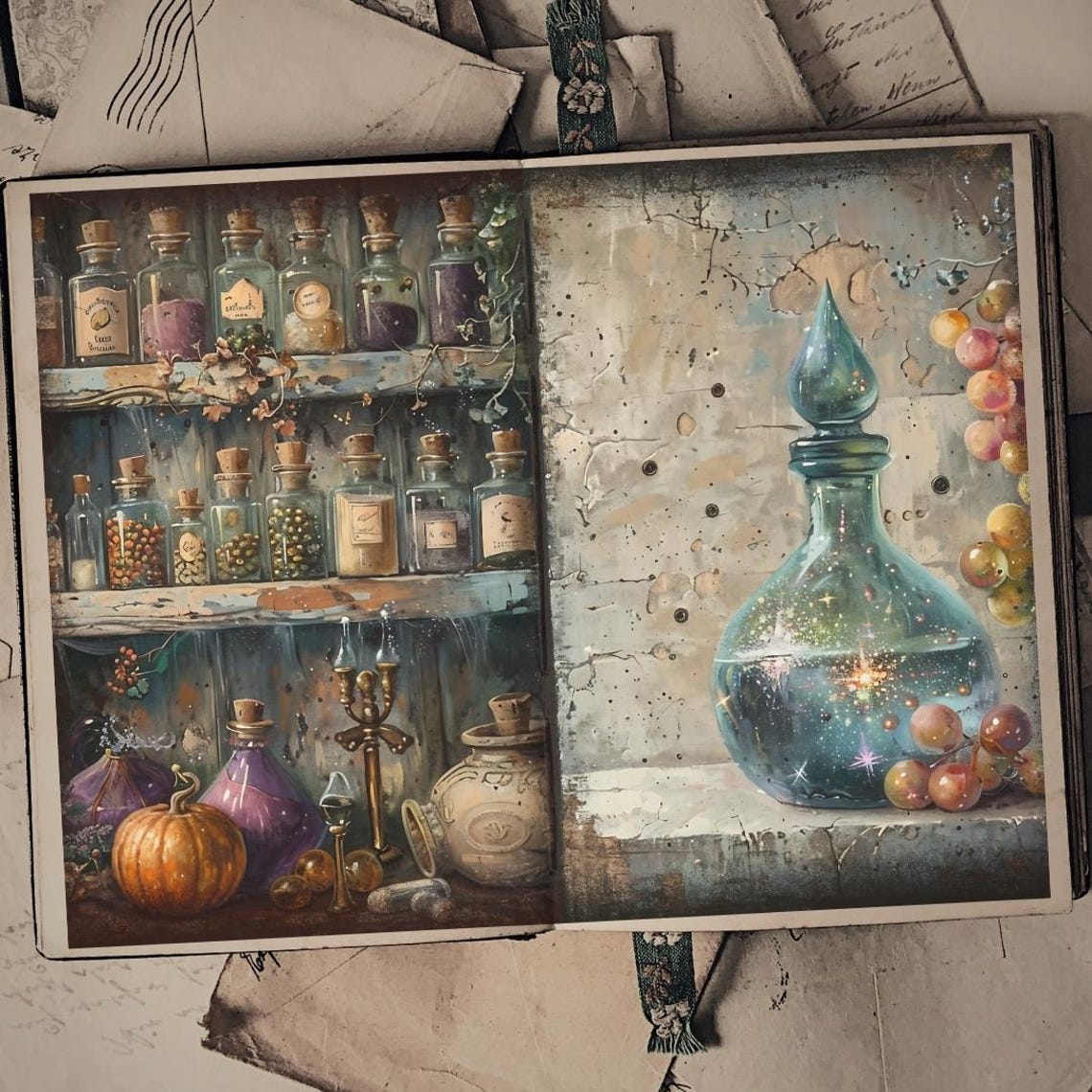 Mystic Potion Junk Journal Pages: Vintage Witchy Ephemera, Apothecary ...