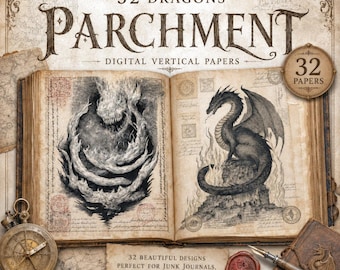 Dragon Junk Journal Printable: Fantasy Ephemera Kit (Digital Download)