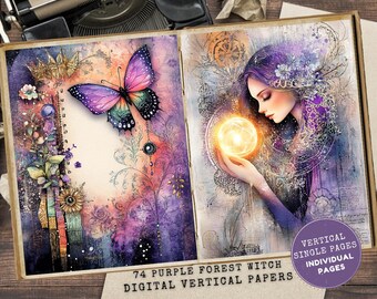 Forest Witch Junk Journal: Witchy Book of Shadows Pages (Full Letter Size)