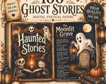 Ghost Stories Journal Kit, Halloween Legends & Folklore, Haunted Tales Pages, Spooky Storybook Printables