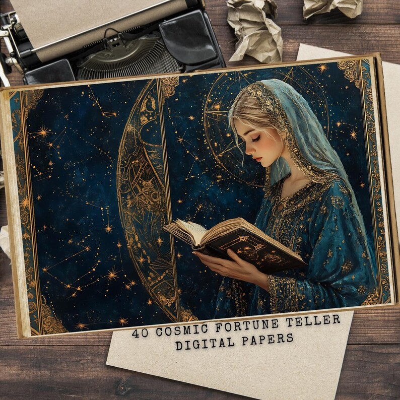 Cosmic Fortune Teller Junk Journal Kit: Vintage Tarot Cards (digital ...