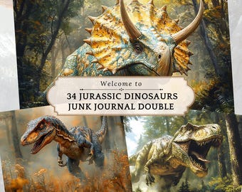 Dinosaur Junk Journal Kit: Vintage Jurassic Ephemera (Digital Download)