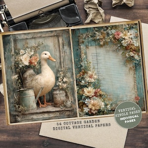 Cottage Garden Junk Journal Kit: Printable Floral Ephemera (Digital Download)
