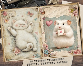 Shabby Valentines Love Art Junk Journal Vintage Ephemera Etsy