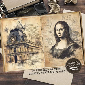 Leonardo da Vinci Junk Journal Pages: Vintage Historic Ephemera, Renascence Era (Digital Download)