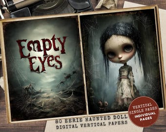 不気味なシーンのジャンクジャーナルページ：ゴシックハロウィンの