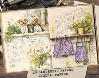 Kit vintage de carnets botaniques indésirables : pages imprimables de jardinage (téléchargement numérique)