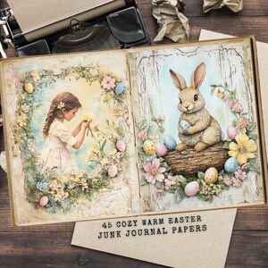 Ostern Junk Journal Kit - Vintage Hase Printables - Digitaler Download für Scrapbooking - Bastelbedarf - Printable Ostern Journal Seiten