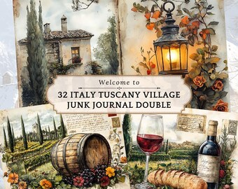 Italy Junk Journal Kit: Vintage Tuscany Ephemera, Travel Tour Ephemera (Digital Download)