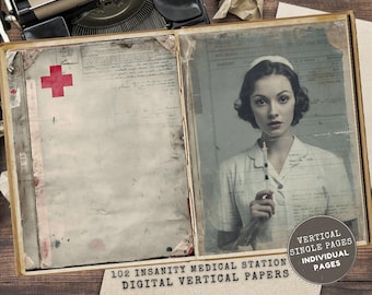 Kit de carnets médicaux : éphémères d'anatomie vintage, pages imprimables (téléchargement numérique)