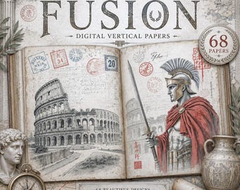 Roman Ephemera: Printable Pages with Chinese Details for Cards or Junk Journals (Digital Download)