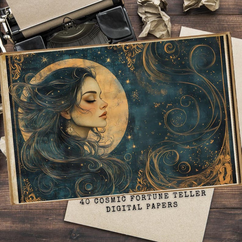 Cosmic Fortune Teller Junk Journal Kit: Vintage Tarot Cards (digital ...