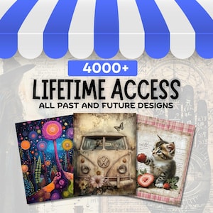 Access Store Junk Journal Bundle, Digital Papers, Printable Ephemera, Scrapbook Kits, Commercial Use Access, ONLY JUNK JOURNALS Access Store