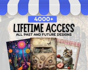 Lifetime Access, Junk Journal Digital Paper Bundle: Printable Ephemera, Scrapbook Kit (Digital Download)